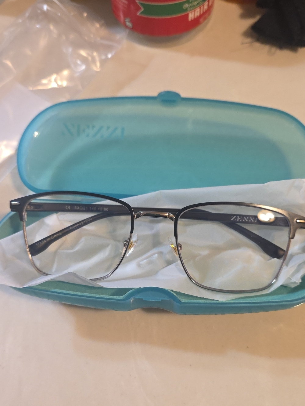 Men's Metal Frame Glasses in Silver -